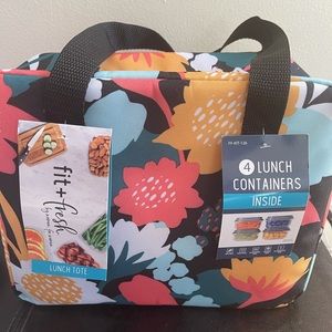 Lunch Tote with 4 Lunch Containers Inside